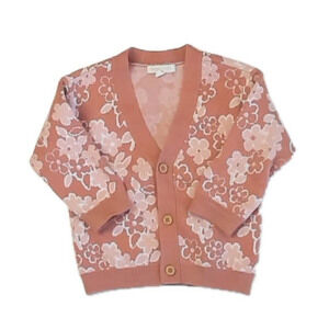 Grayson Threads Girls Mauve Floral Cardigan size: 12 Months